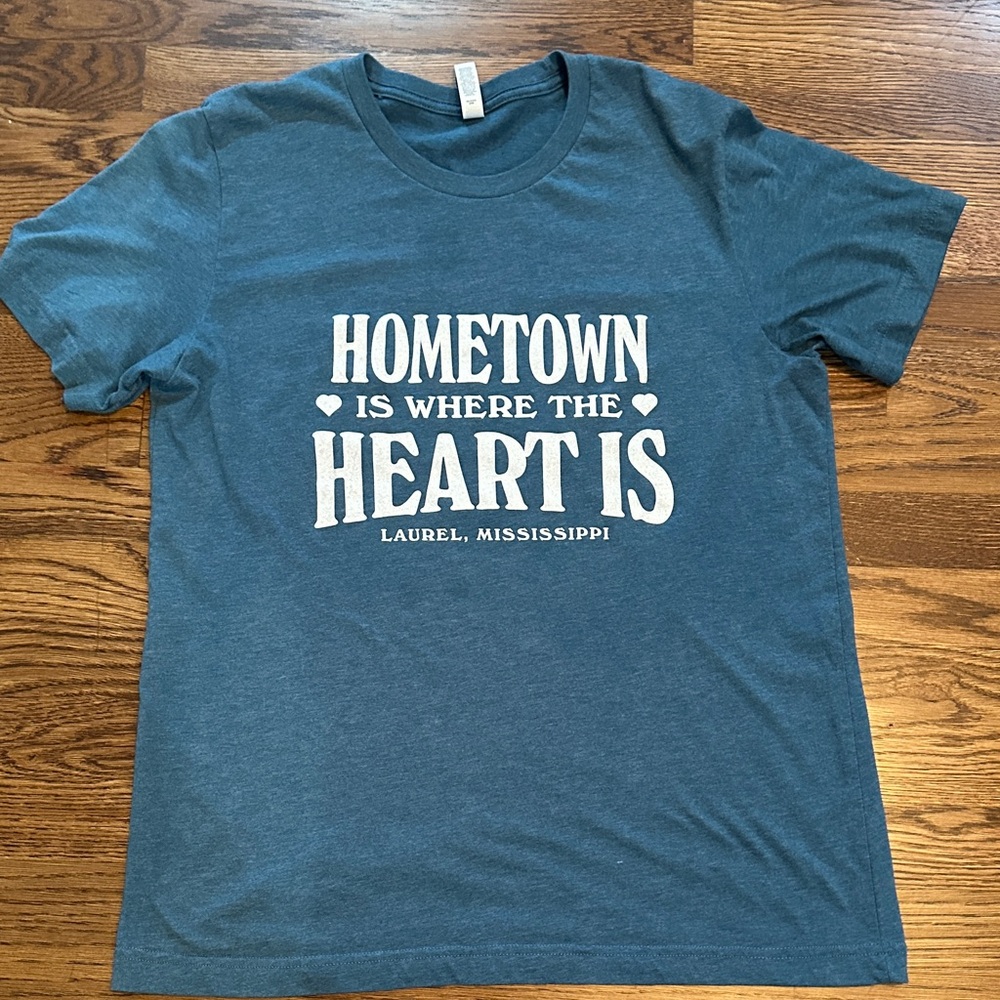 Bella Canvas Heather Blue Hometown Tee - Picture 1 of 4